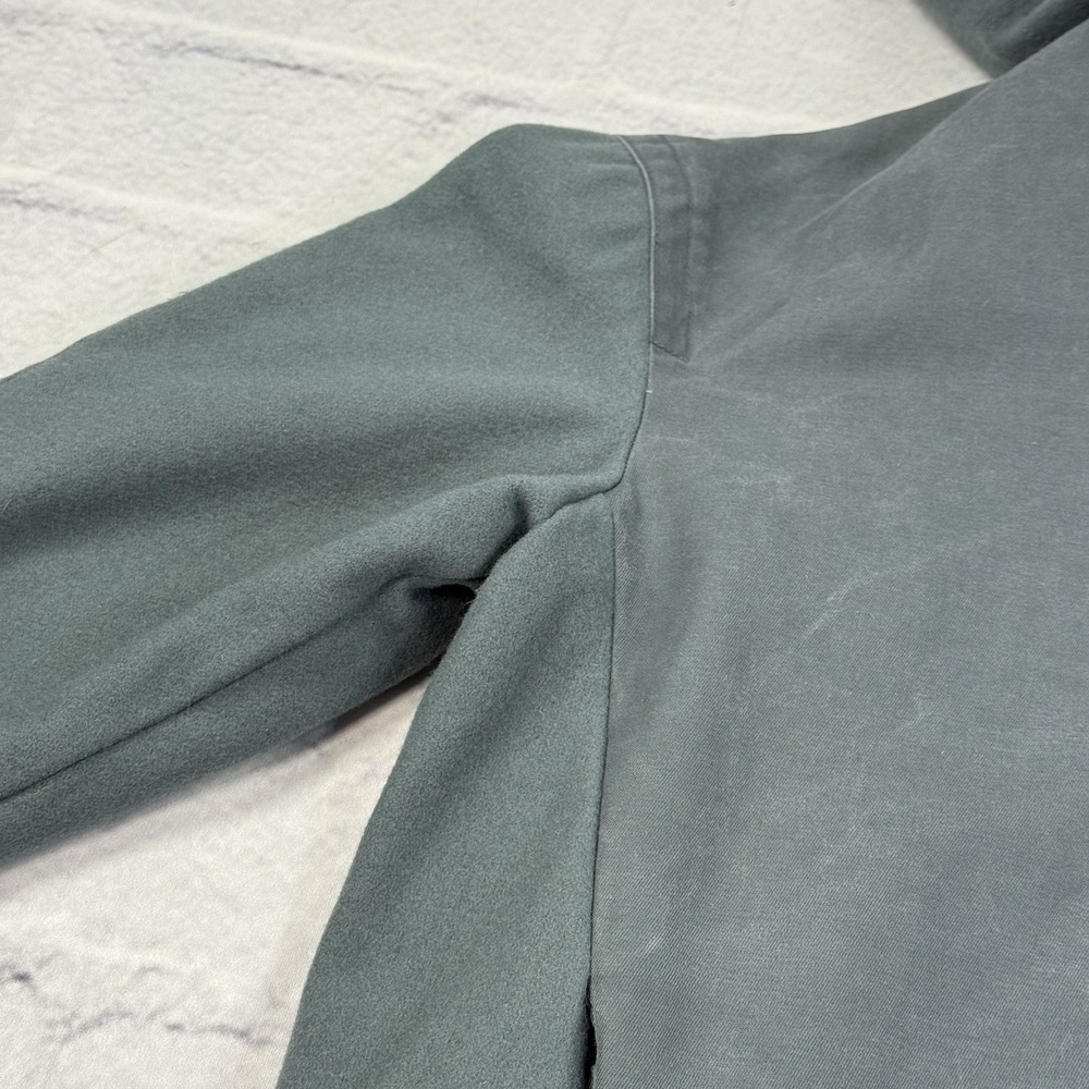 J. Crew Anorak Hooded Pullover Jacket Womens L 1/4 Button High Low Canvas Fleece - Picture 9 of 16